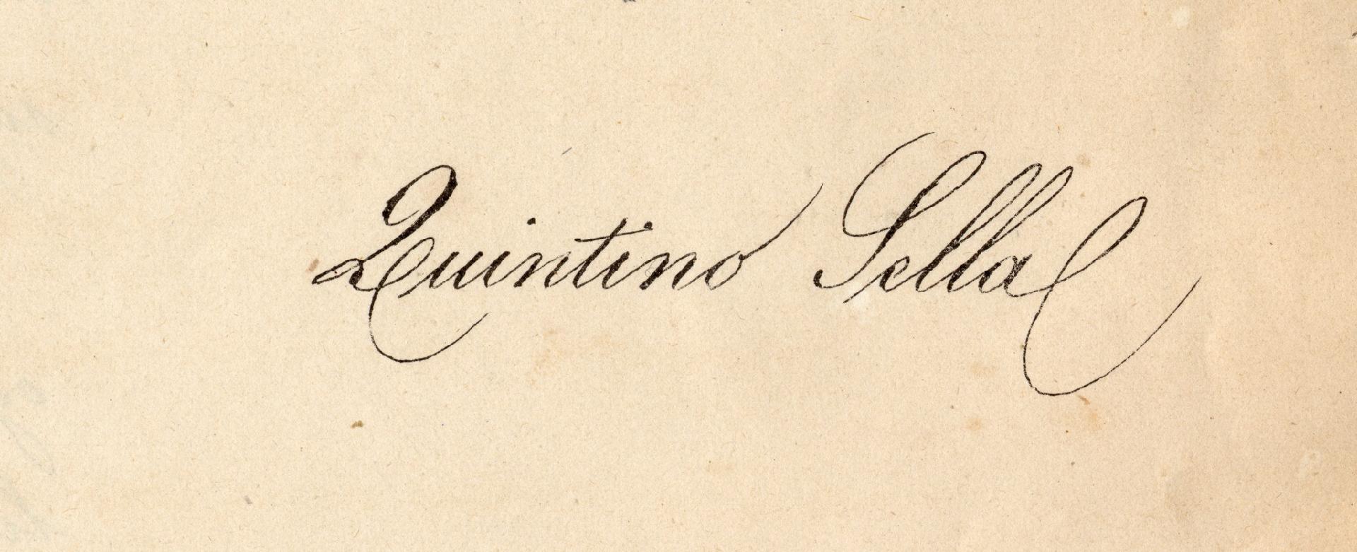 Signature of Quintino Sella - Museo Nazionale della Scienza e della Tecnologia Leonardo da Vinci di Milano