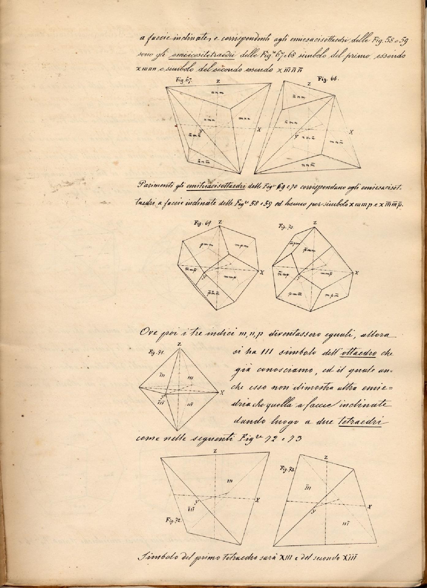 Examples of crystals from crystallography lessons. 1867 - Museo Nazionale della Scienza e della Tecnologia Leonardo da Vinci di Milano