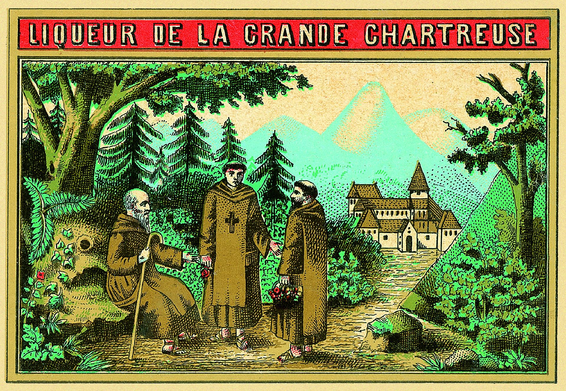 Grande Chartreuse Liqueur, bottle label, 1890 - Museo Nazionale della Montagna &quot;Duca Degli Abruzzi&quot; - CAI Torino