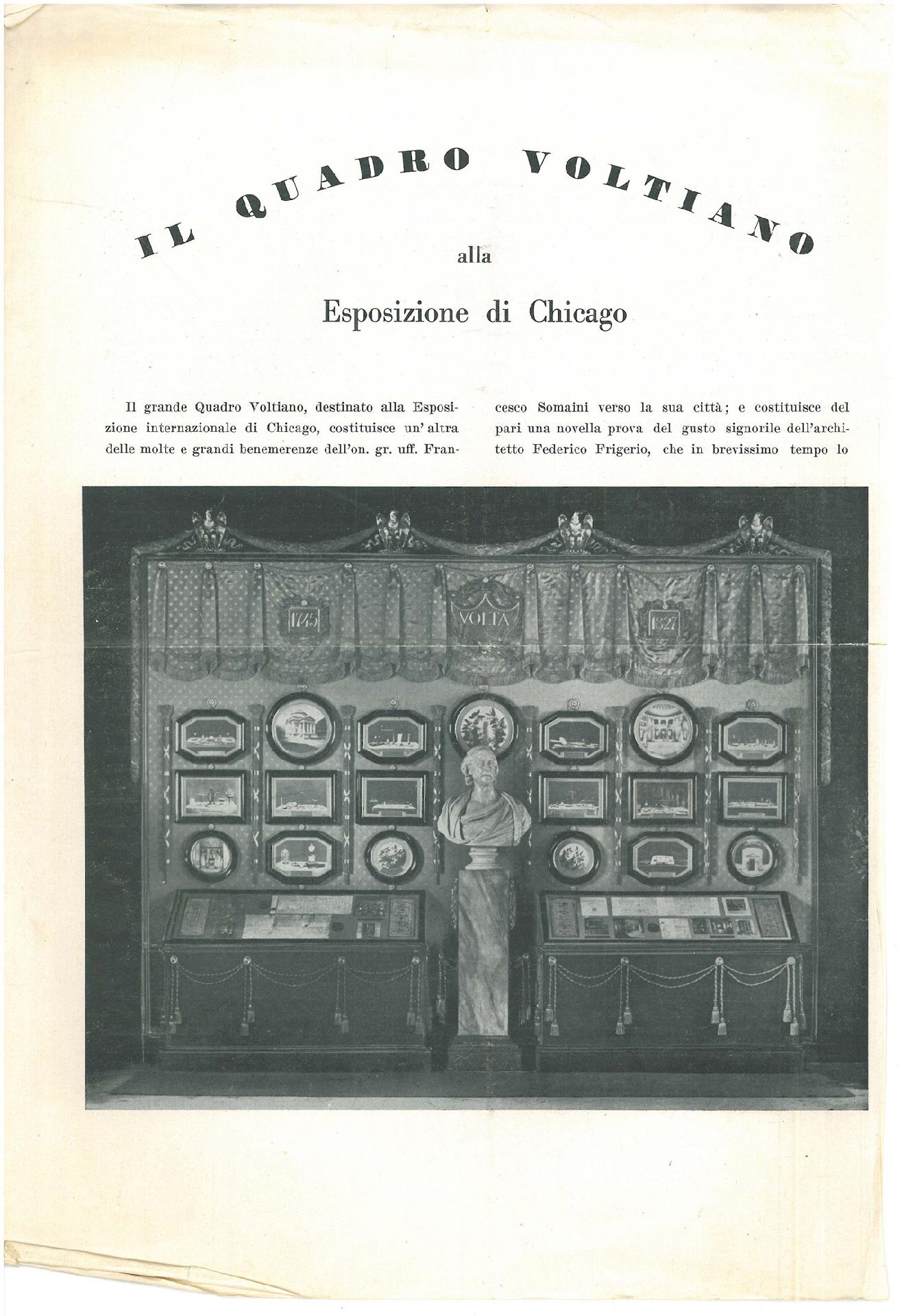 The Volta Quadro at the Chicago Exposition - CC BY-SA Museo Nazionale della Scienza e della Tecnologia Leonardo da Vinci di Milano